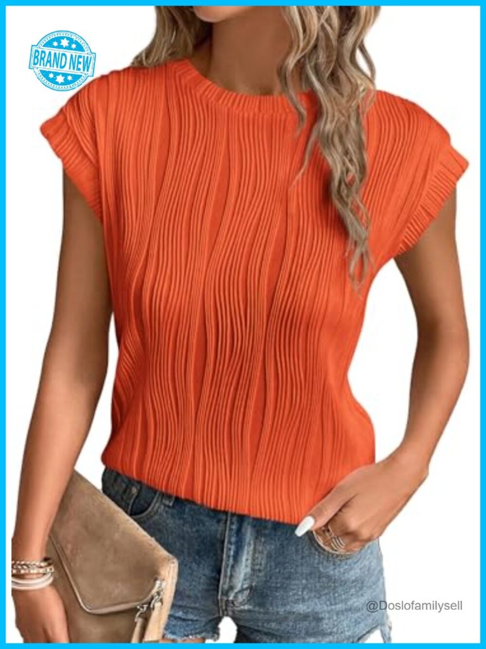 Women's Short Sleeve Textured Crewneck T-Shirt – Dressy Casual Office Top